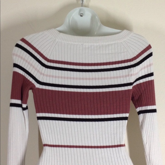 Express Color Block Stripe Brown/Cream/Black Sweat - Picture 9 of 13